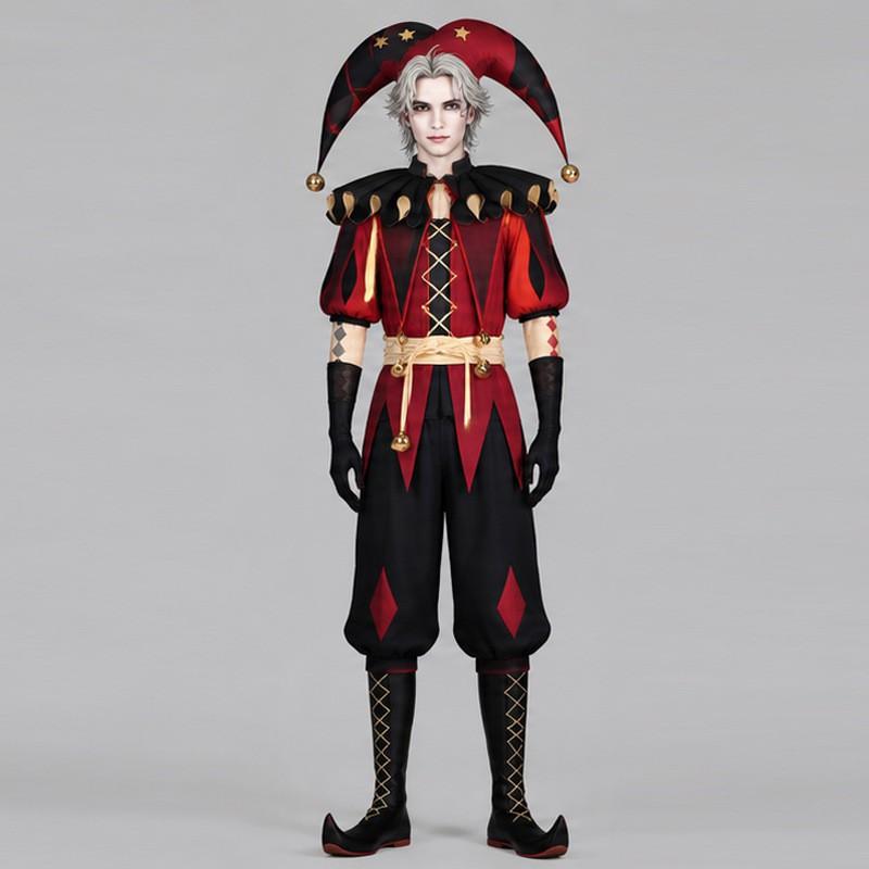 Helovīna Freak Circus Pjero Cosplay Tērps