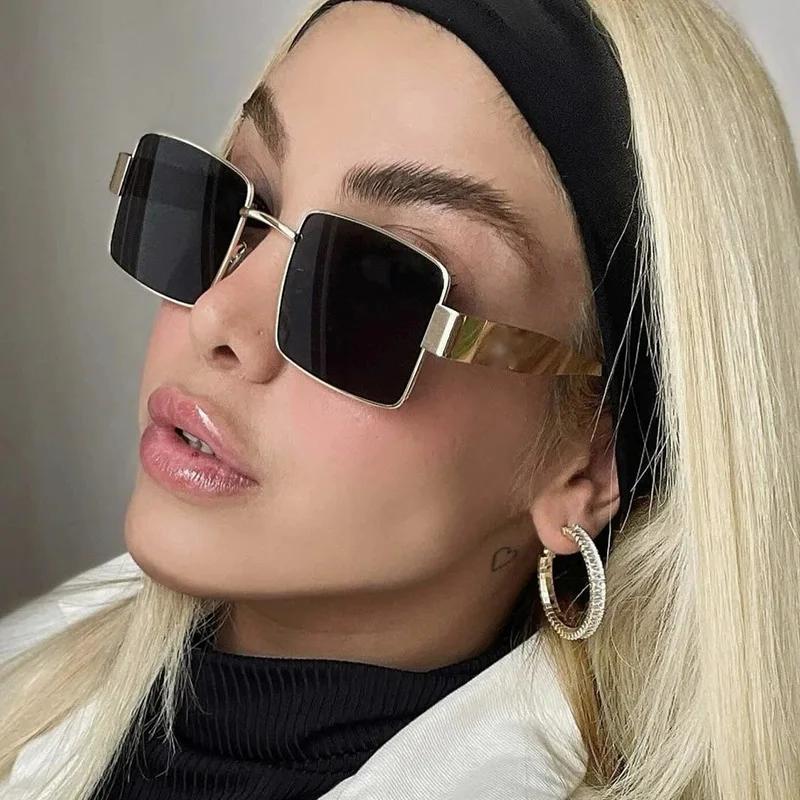 

Retro Square Sunglasses for Women, Gold Metal Frame with Tortoiseshell Temple, UV400 Protection Fashion Eyewear United States