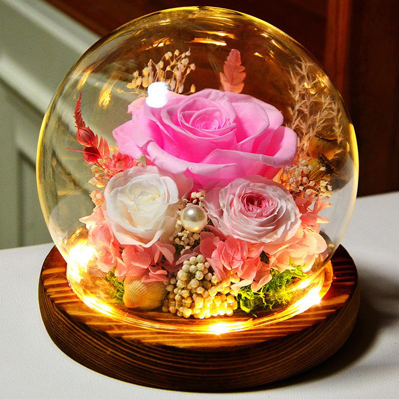 Real Rose Flower Gifts for Women, Birthday Gifts For Women,Womens Gifts for Christmas, Light Up Rose In A Glass Dome,Flower Gifts For Her,Anniversary