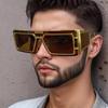 Fashion Rectangular Sunglasses Trendy Men Punk Sun Glasses Women One-Piece Gradient Eyewear