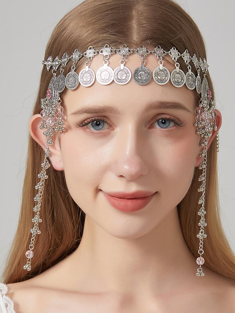 Retro Tassel Coin Forehead Headband Boho Hair Accessory for Women Unique Personality