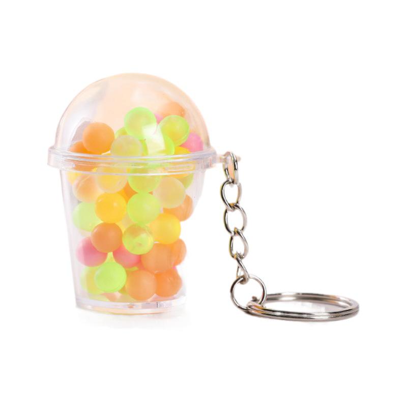 Influencer Shaker Cup Keychain: Toy Food Pendant for Students & Couples