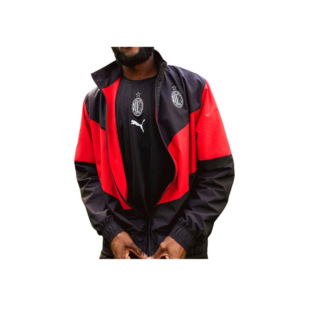 Puma AC Milan Pre-Match Contrast Collar Jersey Men Tops Black 764445-05