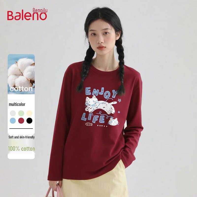 

Baleno Women s 2025 Pure Cotton Loose Fit Long Sleeve Cat Print Top XL