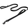 Heavy Duty Dog Leash - 2 Handles by Padded Traffic Handle for Extra Control, 6foot Long - Perfect for Medium to Large Dogs (6 ft, Black)