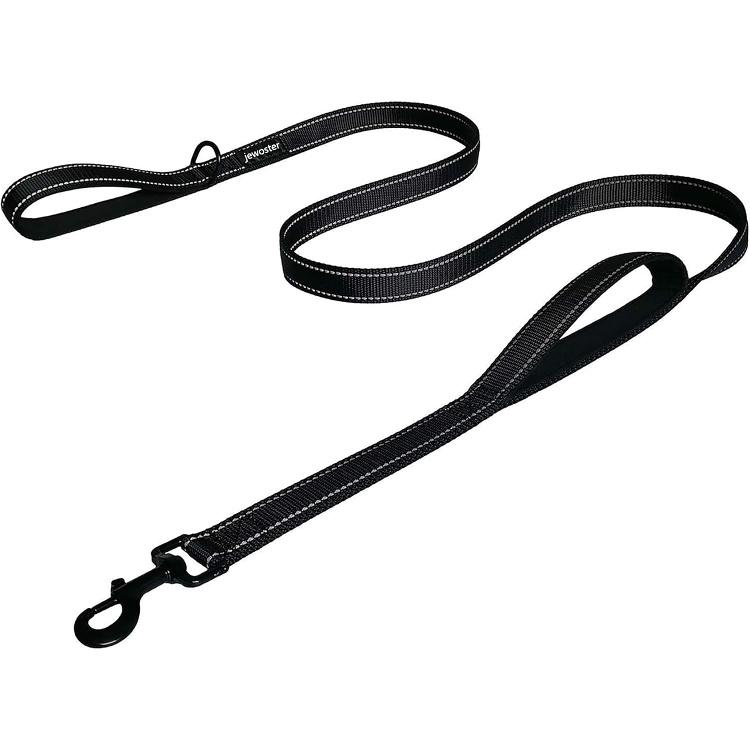 Heavy Duty Dog Leash - 2 Handles by Padded Traffic Handle for Extra Control, 6foot Long - Perfect for Medium to Large Dogs (6 ft, Black)