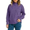 Women's Simle Commuting Irregular Slit High Collar Solid Color Knitted Pullover Sweater