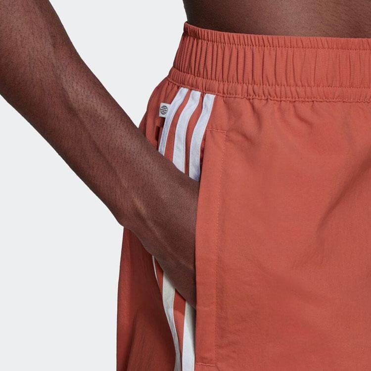adidas Originals Adicolor Three Stripes Color Block Straight Leg Casual Shorts Men Shorts Orange HK7388