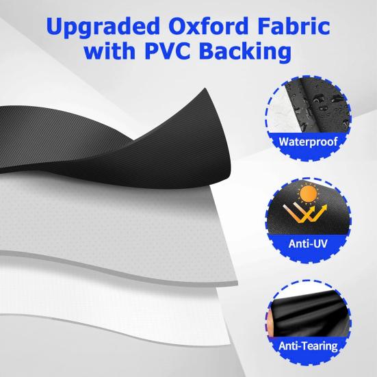 Runde Grillabdeckung mit verstellbarem Kordelzug, strapazierfähig, wasserdicht, winddicht, UV- und wetterbeständig, für den Außenbereich, Grillstaub- und Regenschutz