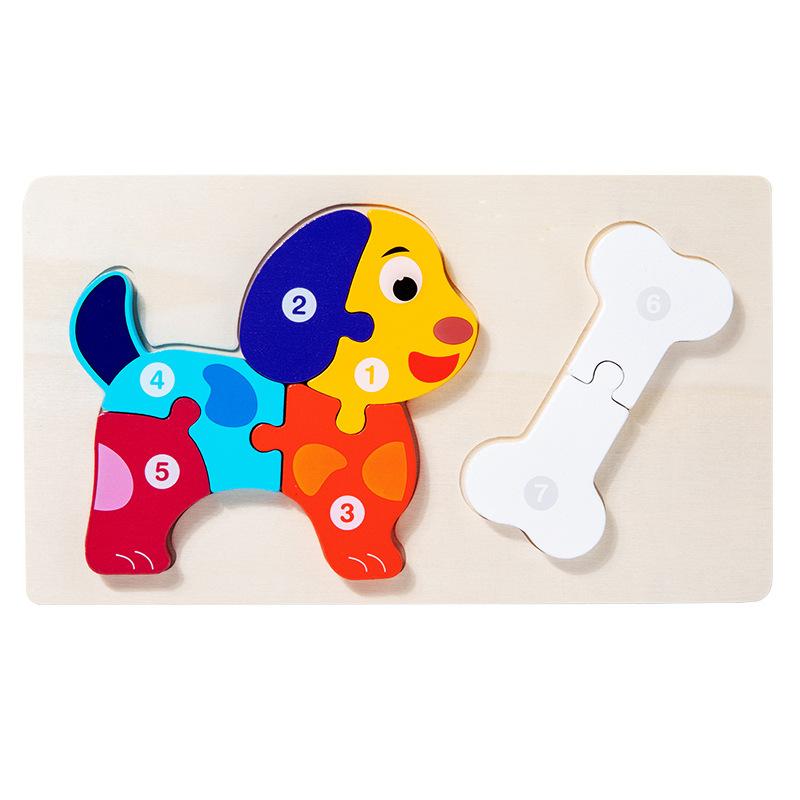 Wooden Food Chain Puzzle Animal Building Block Early Education Children Three-Dimensional Puzzle Intellectual Toy