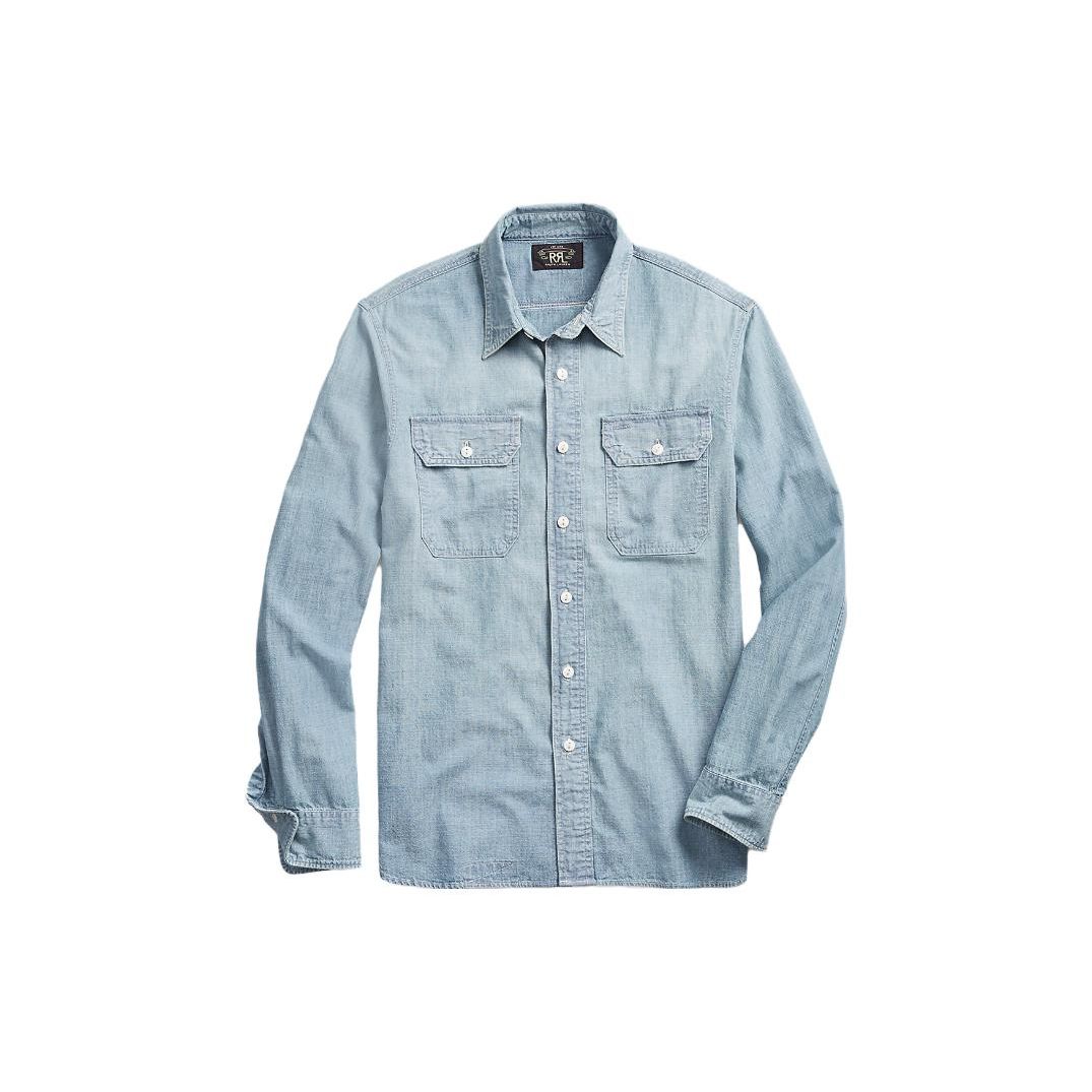 

Рубашка рабочая однотонная Polo Ralph Lauren для мужчин светло-голубая MNRRWOV16820017-400 S