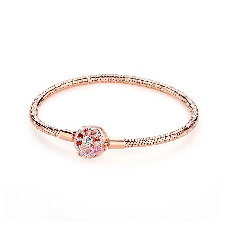 Originale 925 Sterling Sølv Armbånd Armbånd Krystallkule Kjærlighet Hjertelås Perler Charms Moments Armbånd For Kvinner DIY smykker