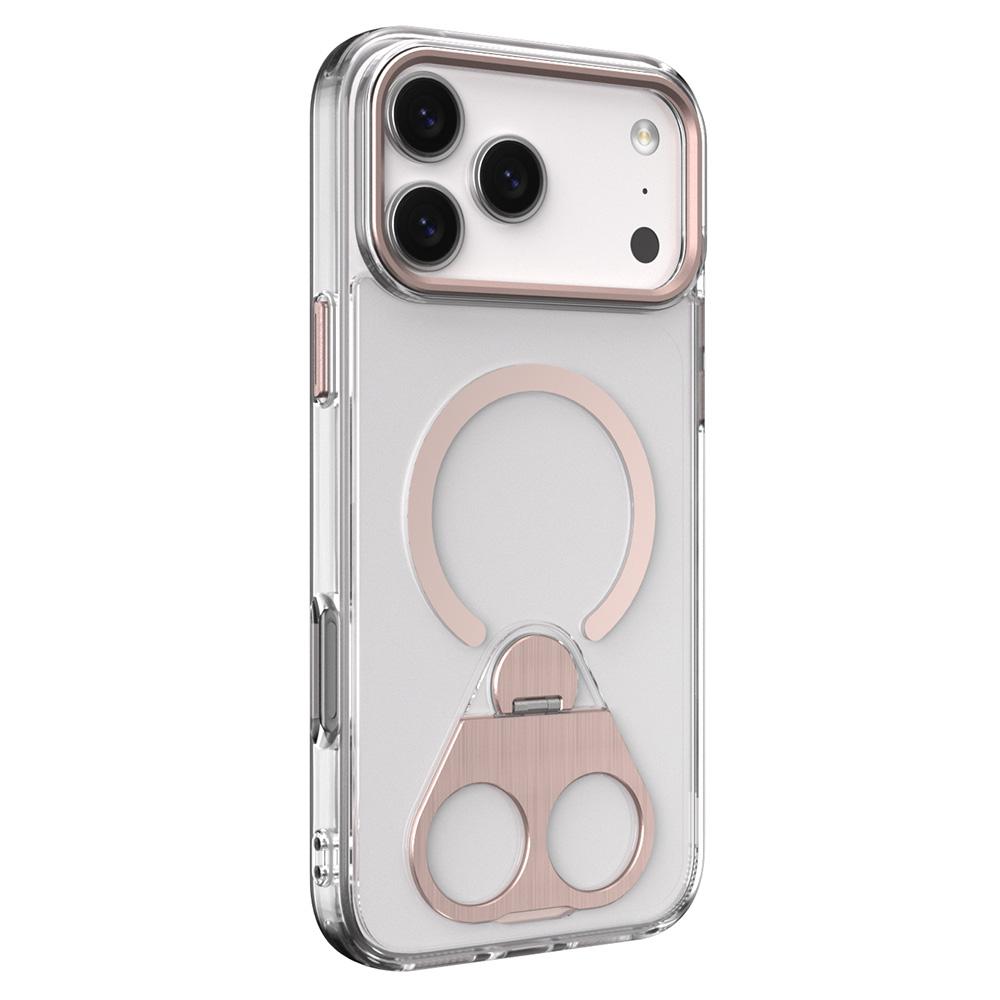 For iPhone 17 Pro Max Phone Case Compatible with MagSafe TPU Acrylic Back Cover with Ring Kickstand