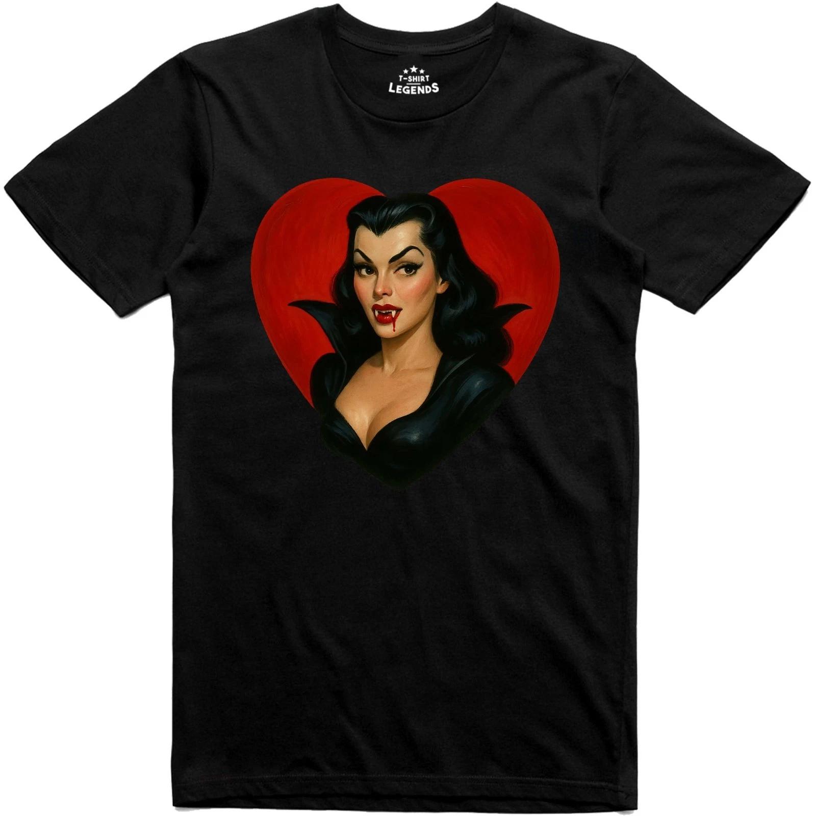 Mens T-Shirt Beautiful Female Vampire Character Regular Fit Tee XL