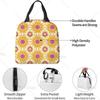 Orange and Yellow Flower Print Reusable Leakproof Lunch Box for Work Office Picnic Travel Portable Insulated Lunch Bag for Women