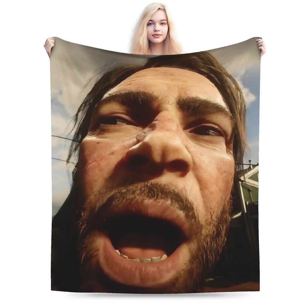 Arthur Morgan Baby Mädchen Gestrickte Decke Flanell RDR2 Spiel Super Warme Überwurfdecke für Draußen Reisen Schlafzimmer Steppdecke