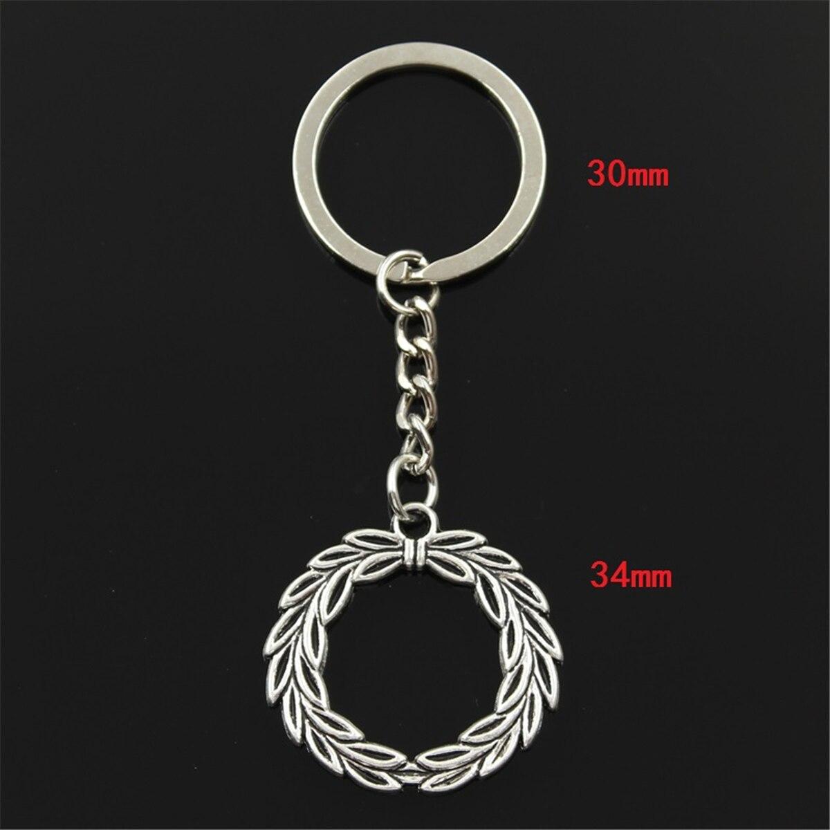 Мода оливковая ветвь лавровый венок 36x34 мм кулон 30 мм брелок для ключей бронзовый — фото 3