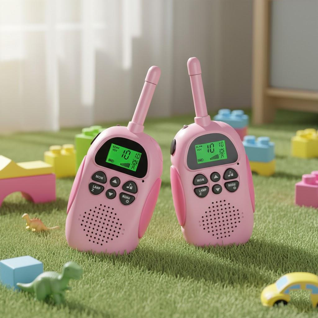2 Pcs Kids Walkie Talkies Toys Rechargeable Battery 22 Channels 2 Way Radio 3KM Long Range Children Gifts