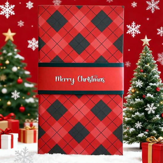 Christmas Gift Card Holder Book Xmas Money And Gift Card Sleeve Book Festive Greeting Card Organizer for Group Gifting And Personalized Wishes