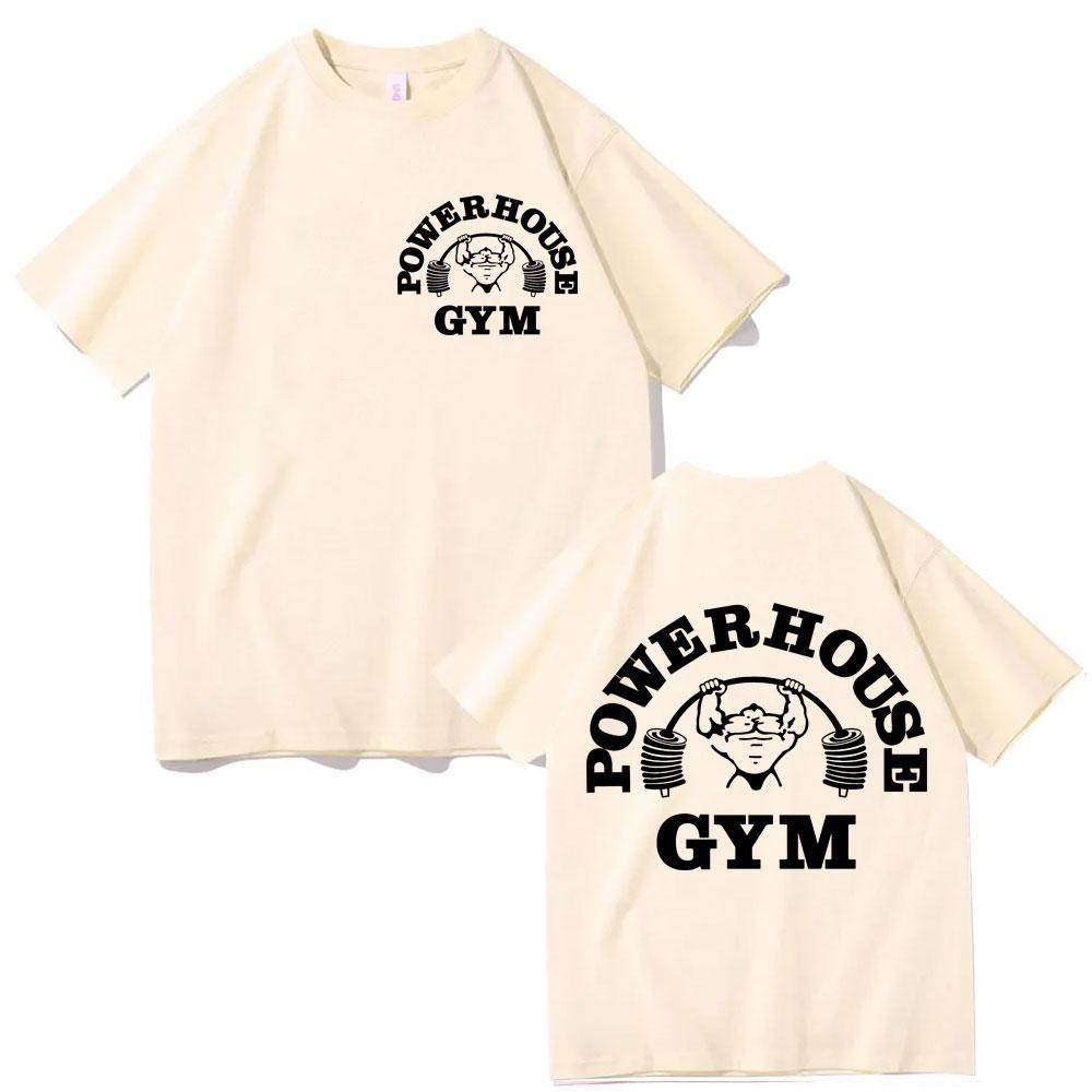 Powerhouse Gym Graphic T Shirts Mens Womens Fashion Casual Sport Short Sleeve Tshirt High Quality Cotton Oversized Tshirts