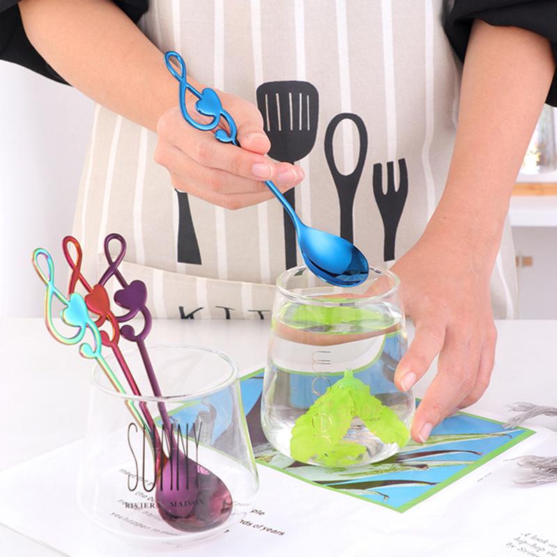 1pc 304 stainless steel note heart-shaped spoon coffee dessert spoon children's large dining spoon