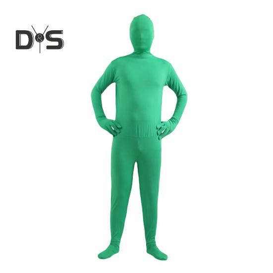 

Комбинезон унисекс на Хэллоуин, облегающий, дышащий, с длинными рукавами, с капюшоном, эластичный, однотонный, невидимый комбинезон на молнии сзади, реквизит для вечеринки XXL зелёный