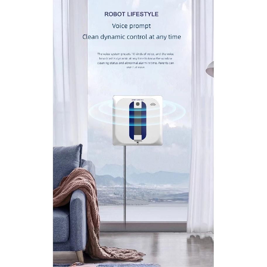 2026 Window Washer Robot Automatic Spray Water Robotic Glass Cleaner, 3200Pa Suction, Tuya APP Remote Control, Voice Prompt