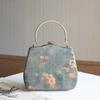 Retro Flower Small Square Bag Chinese Style Handbags Elegant Kiss Lock Shell Chain Shoulder Bags Banquet Crystal Dinner Bag Sac