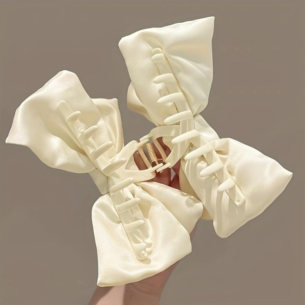 Multifunctional Women Bow Hairpin Solid Color Shark Clip Gifts Girls Headwear