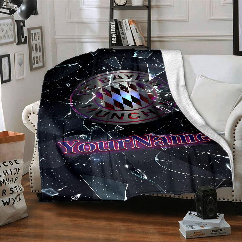 Bayern Munich Customize Text Blanket Multi-purpose Customizable Blanket Ultra-Soft Throw For Chair Picnics Nap Seaside for All Occasions