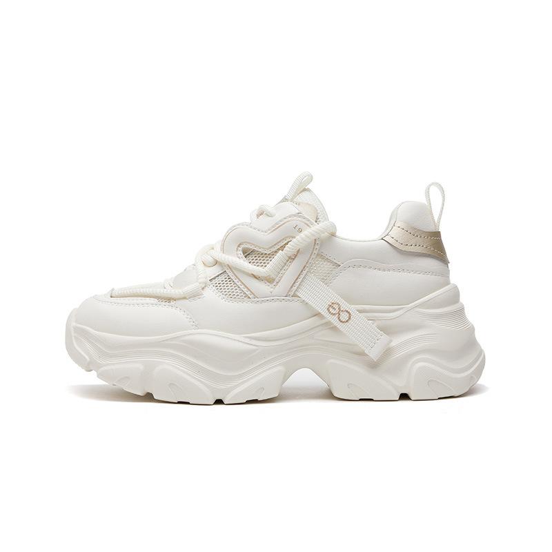 

Spring and summer round head sweet dad shoes muffin thick sole heightened 5cm breathable sports casual fashion women s shoes 2025 40