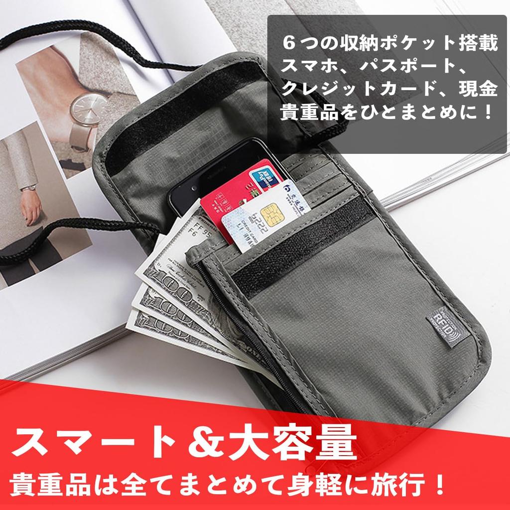 Passport Hangs Around the Skimming Business Neck Security Airline Ticket Crossbody [INNOCRIE] Case, Neck, Thin, Lightweight, Prevention, Travel, Trip,