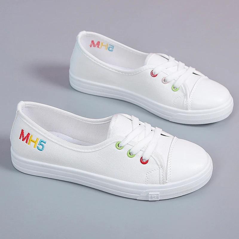 2024 Summer Canvas Shoes Women Sneakers Fashion New Shoes for Women Flat Off White Shoes Tenis zapatos de mujer