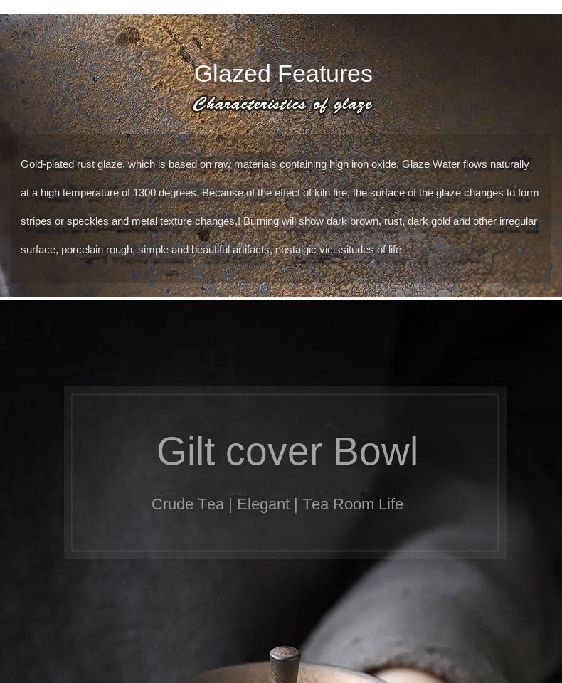 Mistrzowskie rzemiosło Złocenie Antyczna Ceramika Pokrywka Filiżanka do Herbaty Duży Gaiwan Vintage Miseczka do Parzenia Herbaty Filiżanka do Herbaty Vintage Miseczka do Herbaty