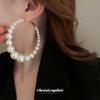 Oversized Pearl Earrings French Fashion Temperament Earrings Retro Exaggerated New Earrings Women