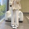 Women's Autumn and Winter Fleece-Lined Warm Joggers Solid Color Drawstring Sweatpants Essential for Outdoor In Fall/Winter