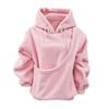 Womens Winter Solid Color Hooded Sweatshirt Loose Fit Fleece Pullover With Pockets