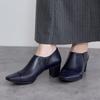 Himiko Square Toe Side Gore Pumps / 643302 Navy 230