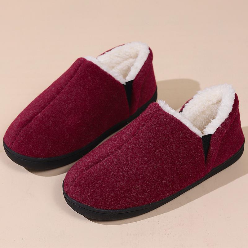 Fashion Light Non Slip Cotton Slippers Women Comfort Faux Fur House Cotton Slippers Woman Winter Mix Color Flat Heel Cotton Shoes Mujer