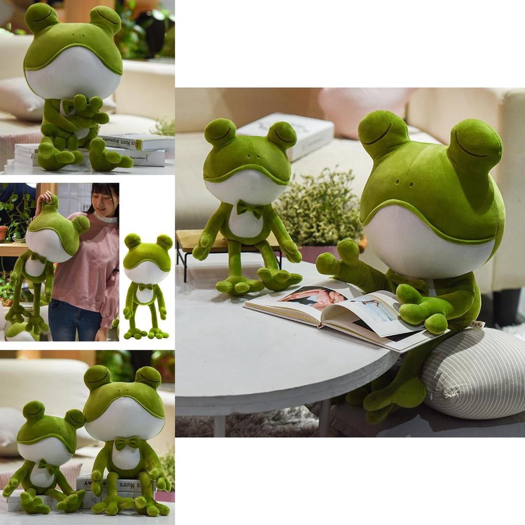 Adorable Soft Plush Frog Stuffed Animal Toy Ideal For Kids Bedtime Cuddly Pillow