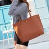 Women Tote Bag Solid Color Shoulder Bag Magnetic Closure Faux Leather Handbag with Separate Small Clutch for Work Travel Party