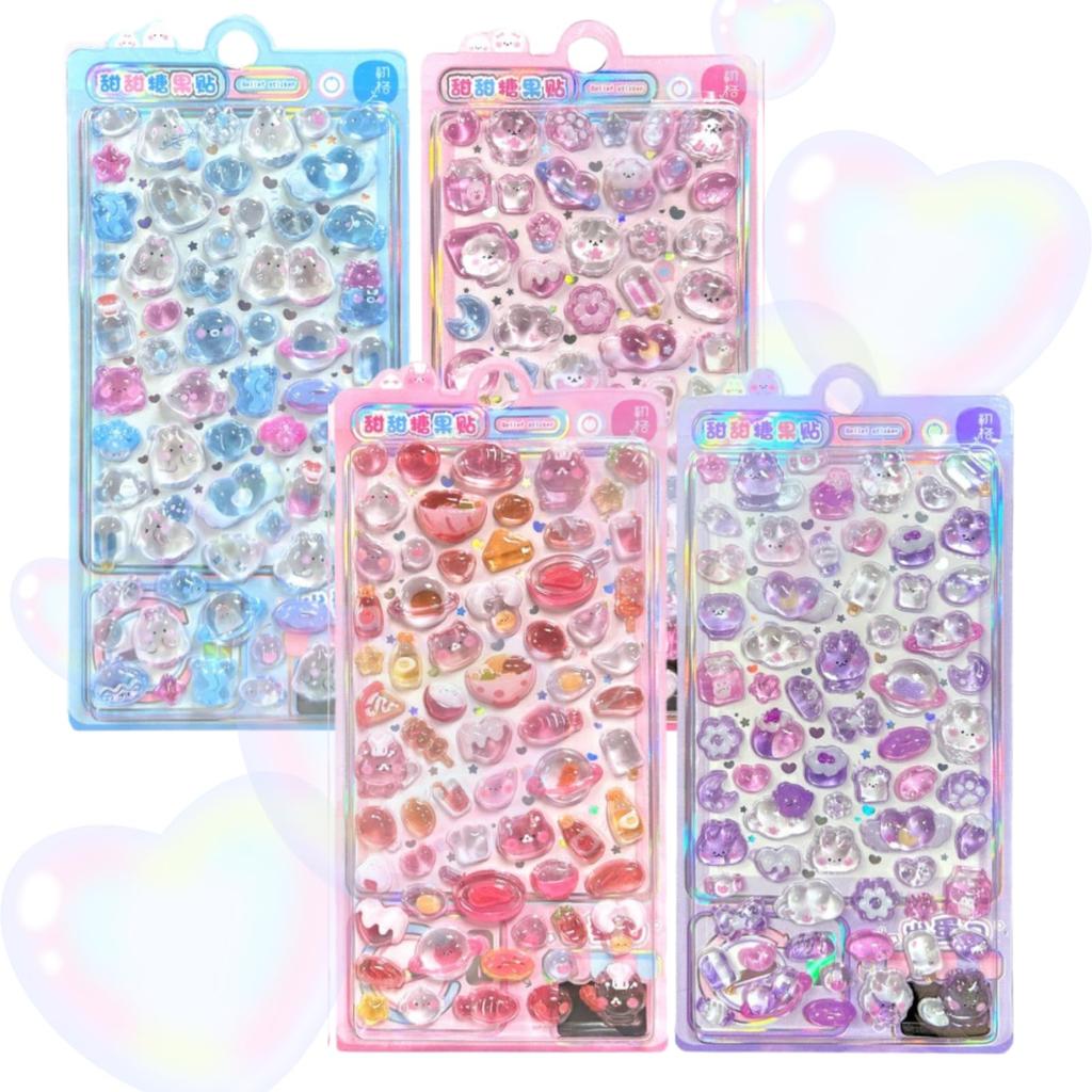 Puffy Soft and Water Decorative Cute Drop Shape K-Bom Stickers, Squishy, Stickers, Stickers, 3D, (Mixed Colors)