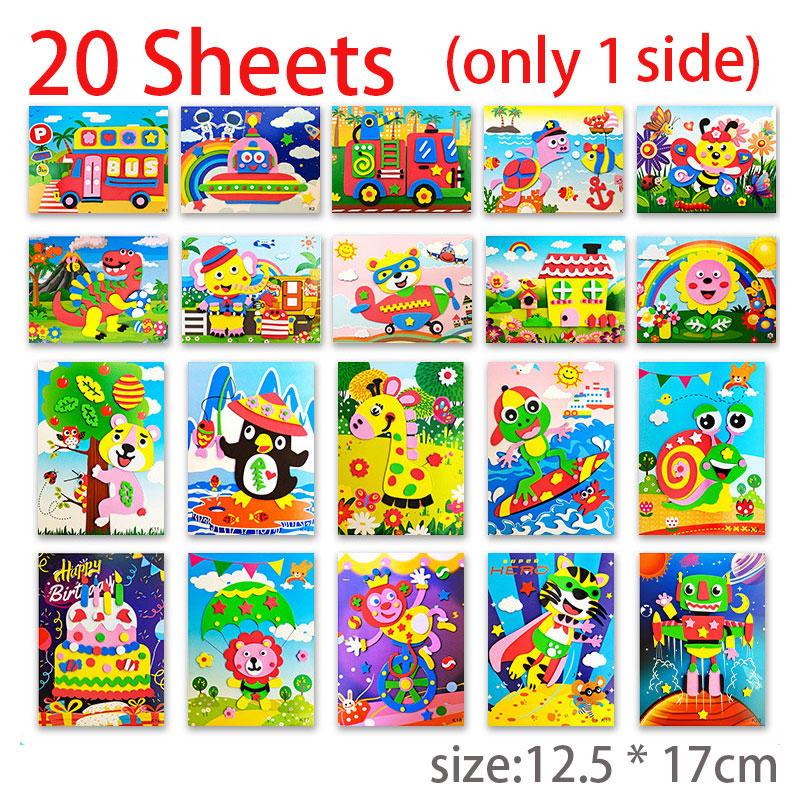 5-20 Pezzi Nuovo Puzzle Gioco Adesivo 3D in Schiuma EVA Giocattoli Educativi per l'Apprendimento di Animali Cartoni Animati Fai da Te Per Bambini Bambine Multi-disegni Stili