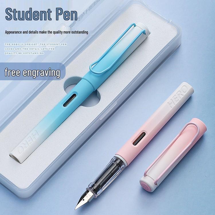 Penna stilografica HERO 1359 Schiuma Estiva - Cielo Stellato, Extra Fine per Studenti di Terza Elementare