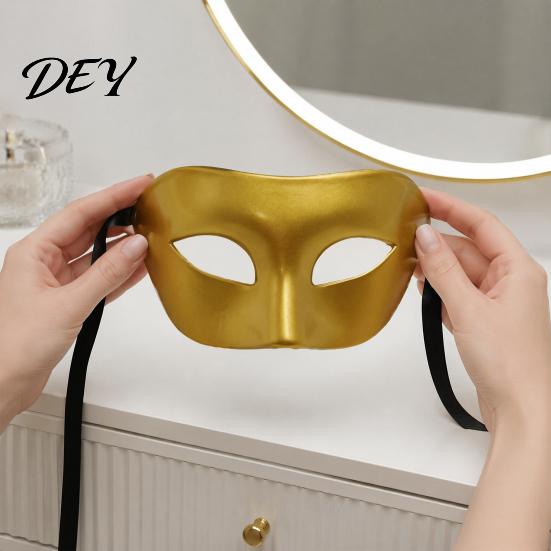 Decorative Party Face Shield Masquerade Masque for Men Women, Venetian Half Durable Plastic Mardi Gras, Ball Proms, Halloween Costume Reusable
