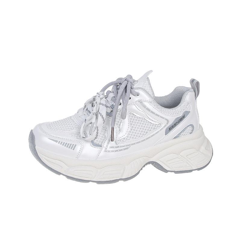 

Женская обувь наступают на дерьмо папины кроссовки женские дышащие 2025 новая весна на толстой подошве для учеников средней школы для отдыха и спорта маленькие белые кроссовки 40 белый