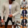Herren Pullover Jacke Einfarbig Strickjacke Langarm Offene Masche Raue Oberfläche