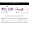 New Style Frameless Square Sun Glasses Fashion Eyeglasses Summer Women Man Glasses EMA