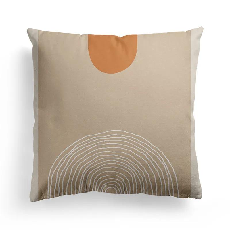 Nordic Orange Geometric Throw Pillow Cover Flower Printed Home Decorative Pillow Cushion Covers Office Sofa Pillowcase