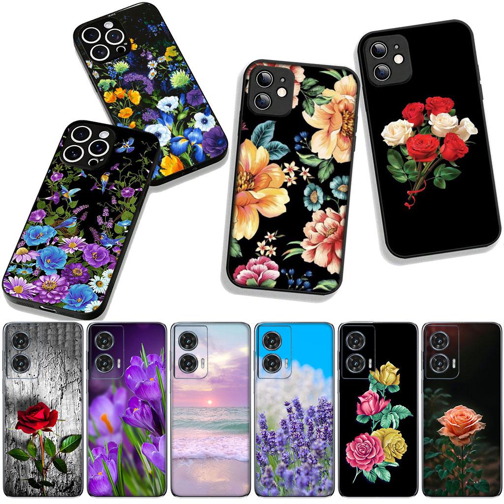 Cover for Xiaomi Redmi Note 14 12 13 ProPlus A4 A3 Pro Plus 12C 13C 14C 5G Phone Case Rose Lavender Narcissus Flower Peony
